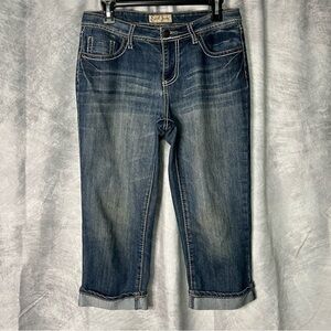 Earl Jean Denim Rolled Cuff Capris - size 8